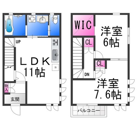 三国ヶ丘residence　B棟の物件間取画像